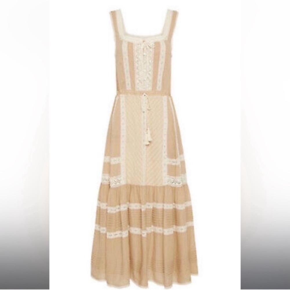 NWT SPELL & THE GYPSY Size S Cinder Midi Nude Dress BNWT SOLD OUT